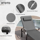 3 Pieces Patio Chaise Lounge Set Aluminum Outdoor Lounge Chair Adjustable Backrest Patio Chaise Lounge Chair Armrest - Photo 5