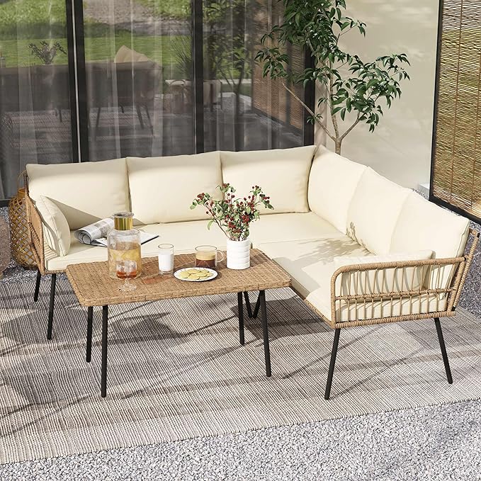 DWVO Patio Furniture Set, 4 Pieces Outdoor Patio Conversation Set - Photo 1