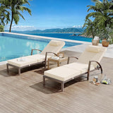 Garvee Chaise Lounge Outdoor Set of 2, PE Rattan Wicker Pool Lounge Chairs with 5-Level Adjustable Backrest - Photo 1