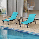 GarveeLife Outdoor Lounge Chairs with Wheels, Adjustable Backrest Poolside Loungers - Photo 7