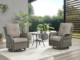 Rilyson Patio Tables Wicker Side Table - Rattan End Table with Glass Top for Outdoor Outside Patio Porch Deck Square - Photo 6