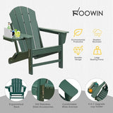 FOOWIN Folding Adirondack Chair, HDPE Adirondack Chairs with Cup Holder - Photo 6