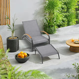 Ulax furniture Outdoor Chaise Lounges, Patio Aluminum Convertible Lounger Chair with Phifertex Fabric - Photo 1