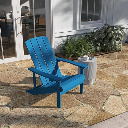 Taylor & Logan Charlestown All-Weather Poly Resin Wood Adirondack Chair in Blue