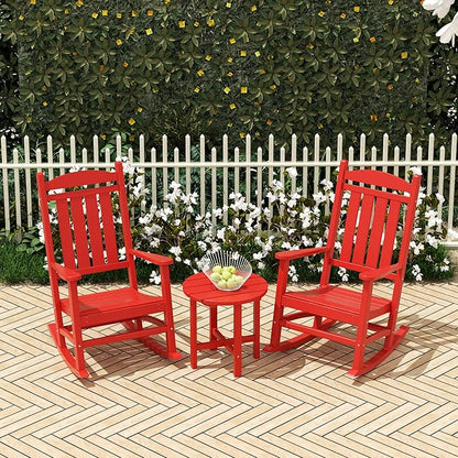 WO WESTIN OUTDOOR HDPE Laguna Classic Porch Rocking Chair (Set of 2), Red