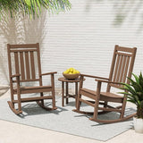 POLYWOOD Estate 3-Piece Rocking Chair Set, Outdoor Porch Rockers, Fade-Proof HDPE - Photo 3