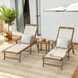 LUE BONA Chaise Lounge Chair Outdoor Set of 4, HDPS and HDPE Wicker Chaise Lounger with 5 Positions - Photo 2