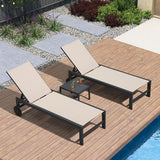 PURPLE LEAF Outdoor Chaise Lounge with Wheels for Outside 2 Pieces Aluminum Patio Lounge Chair with 5 Adjustable - Photo 2