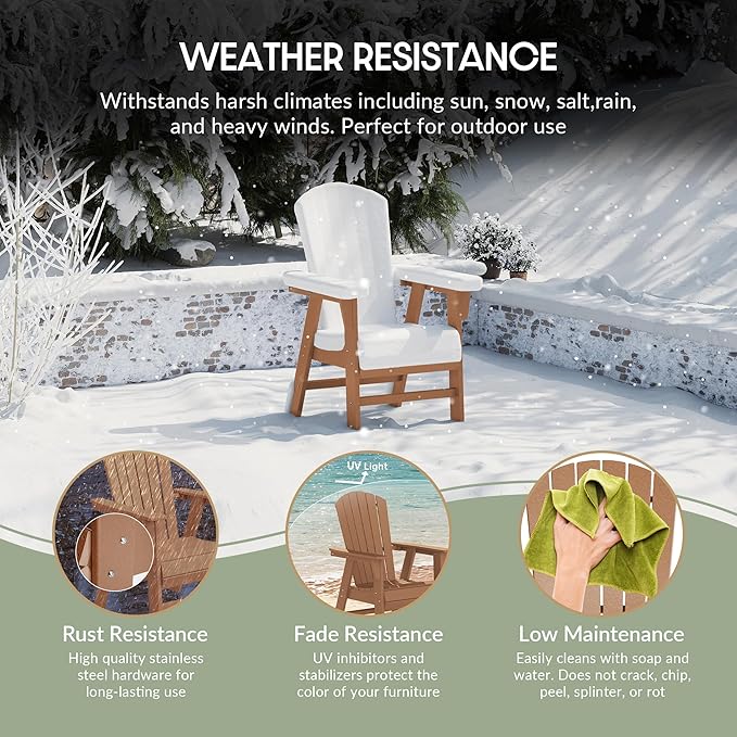 WestinTrends Dylan Outdoor Patio Shell-Back Adirondack Dining Chair Weather Resistant Teak