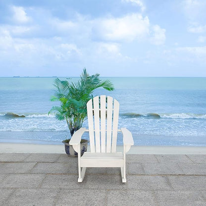 Safavieh Outdoor Brizio Classic White Adirondack Rocking Chair