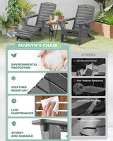 Folding Adirondack Chair with Retractable Ottoman - Photo 6