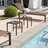 Crestlive Products Aluminum Outdoor Side Table Set of 2, Pool Lounge Chair Side Table - Photo 2