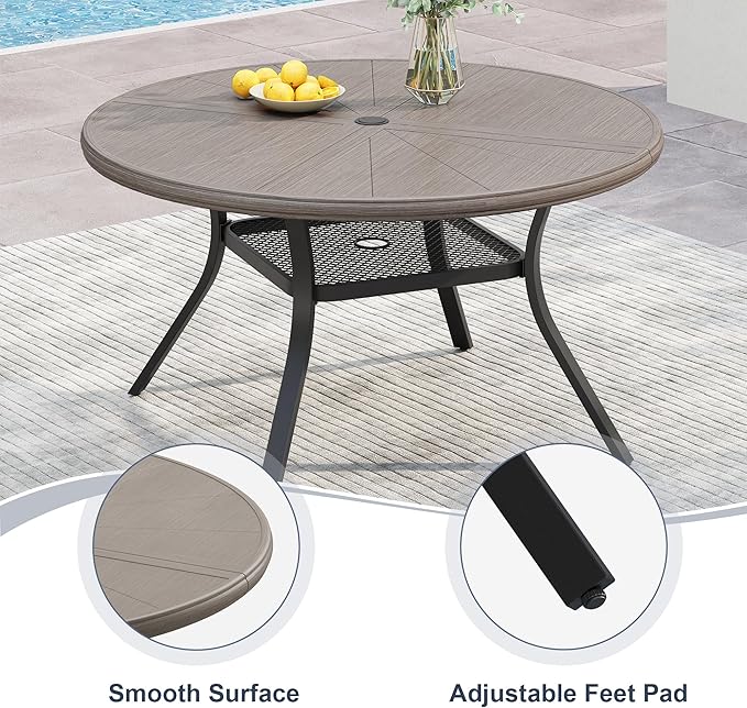 VICLLAX Round Patio Dining Table - Photo 6