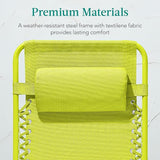 Best Choice Products Adjustable Zero Gravity Chair, Monochromatic Color Folding Patio Recliner w/Side Tray - Photo 6