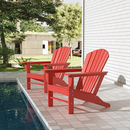 WestinTrends Dylan Outdoor Adirondack Chair (Set of 2), Red