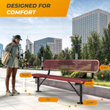 Heavy-Duty Outdoor Metal Bench, Thermoplastic-Coated, Surface, Weatherproof, Commercial-Grade for Parks, Gardens, Patios - Photo 4