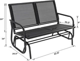 NUU GARDEN 2 Seats Outdoor Glider Bench Patio Glider Swing Chair with Powder Coated Steel Frame and Breathable Seat - Photo 3