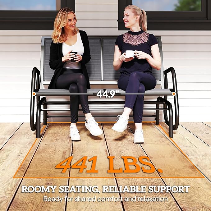 Outsunny 2-Person Outdoor Glider Bench - Photo 7