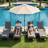 Chaise Lounge Chairs Set of 4, Upholstered 4-Positions Adjustable Lounge Chairs - Photo 3