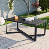 COOS BAY Iron Luxe Outdoor Coffee Table, Modern Weather Resistant Steel Patio End Table for Backyard, Garden, Deck - Photo 1