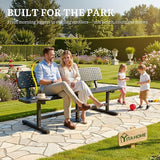 YITAHOME 6ft Carbon Steel Park Bench with Back, Thermoplastic Coated Metal Outdoor Seating - Photo 2