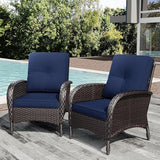 Joyside Wicker Patio Chairs Set of 2, Rattan Outdoor Furniture with Thickened Cushions, High Back, Deep Seating - Photo 1