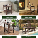 TORVA Patio Adirondack Side Table, Outdoor End Tables All-Weather Resistant HDPE Humidity-Proof Long Time Use for Deck - Photo 7