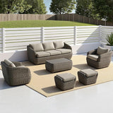 CHITA Patio Wicker 3-Seater Sofa with Removable Cushion, Backyard Rattan Chair for Sunrooms, Patios, Decks - Photo 8