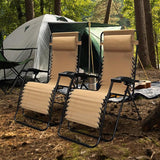 Caravan Canopy Infinity Zero Gravity Steel Frame Patio Deck Chair, Beige (Pair) - Photo 2