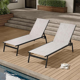Crestlive Products Stackable Chaise Lounge Chair Outdoor Set of 2, Adjustable 5 Positions Pool Tanning Recliner - Photo 1