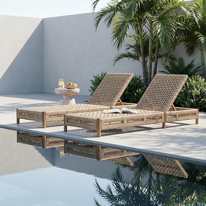 Christopher Knight Home Mercer Acacia Wood Chaise Lounge Chair Outdoor Set of 2 - Photo 1