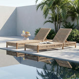 Christopher Knight Home Mercer Acacia Wood Chaise Lounge Chair Outdoor Set of 2 - Photo 1