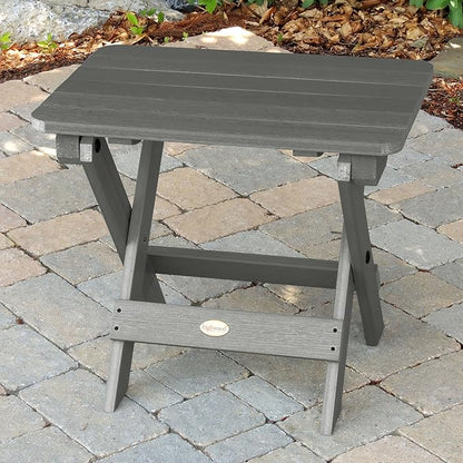 highwood Classic Westport Adirondack Chairs with Side Table, Coastal Teak