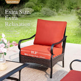 Sophia & William Extra Large Outdoor Patio Sofa Chairs Set 2 PCS Heavy-Duty Porch Furniture with High Back & Deep - Photo 4