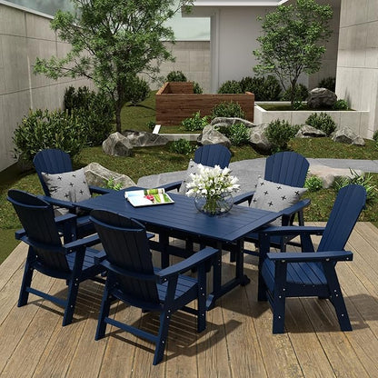 WestinTrends Dylan Outdoor Patio Shell-Back Adirondack Dining Chair Weather Resistant Navy Blue