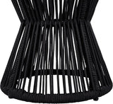Merax Bohemian Round Outdoor Side Table with Acacia Wood Top and Black Handwoven Rope Base - Photo 8