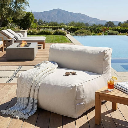 Christopher Knight Home Yanita Comfy Outdoor Bean Bag Chair, All Weather Bean Bag Chairs for Adults and Kids, Indoor/Outdoor Single Sofa, Patio Lounge Chair, Modern Outdoor Lounge Seating, Beige