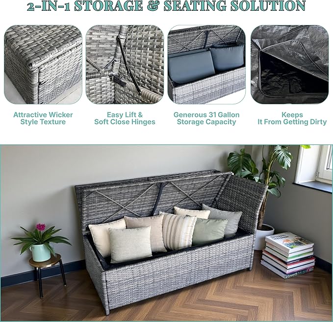 GIANGSUNNY 3 Patio Furniture Set with Storage - Photo 2
