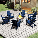 Domi Folding Adirondack Chair Set of 6, HDPE All-Weather Adirondack Chairs with Cup Holder - Photo 2