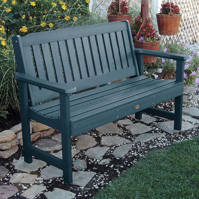 highwood Lehigh Garden Bench, 5 Feet, Nantucket Blue