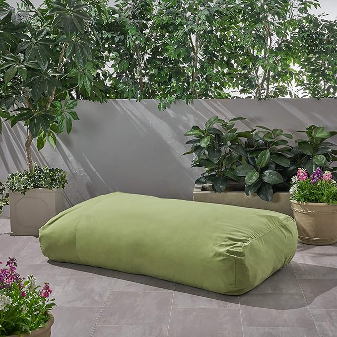 Christopher Knight Home Vivien Outdoor Water Resistant 6'x3' Lounger Bean Bag, Green - Photo 5