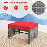 Tangkula 2 Pieces Patio PE Rattan Ottomans - Photo 5