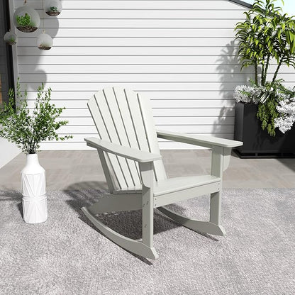 WestinTrends Dylan Outdoor Patio Poly Plastic Adirondack Rocking Chair, Sand