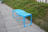 Outdoor Curved Bench, Heavy Duty Metal Park Bench for Outside, Backless Loveseat, Thermoplastic-Coated - Photo 5
