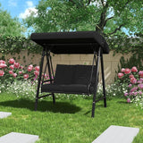AECOJOY 2-Seat Outdoor Patio Swing Chair with Adjustable Canopy, Porch Swings Chairs for Adult - Photo 8