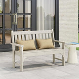 Costaelm Garden Bench, Farmhouse Park Front Porch for Entryway Bench Outdoor Seating Low Bench Patio Bench - Photo 8