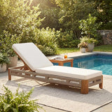 Christopher Knight Home Lamon Acacia Wood Chaise Lounge Chair Outdoor with Cushion - Photo 5