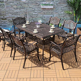 Outdoor Dining Chair Cast Aluminum Patio Chairs Set of 2 All-Weather Patio Dining Chair with Adjustable Feet for - Photo 2