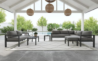 Homestyles Grayton Outdoor Aluminum Coffee Table, Gray