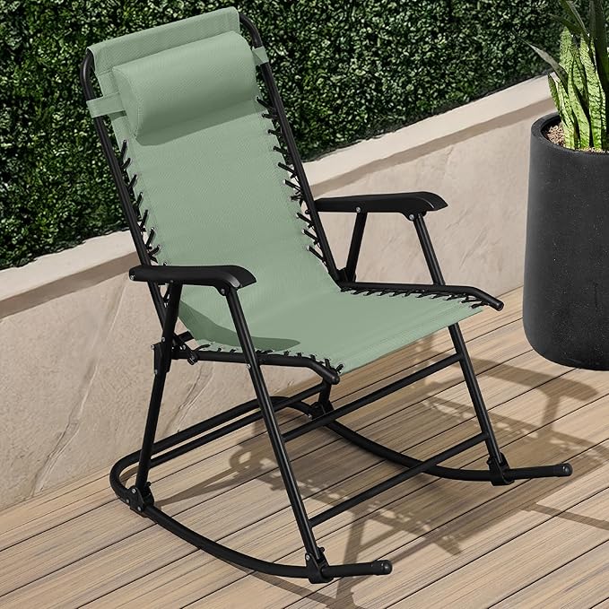 Best Choice Products Outdoor Folding Rocking Chair, Zero Gravity Lounge Chair - Photo 2